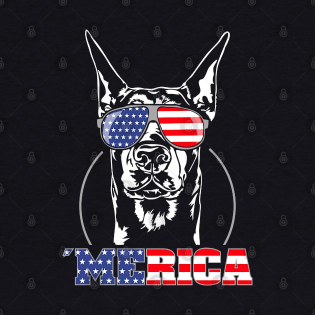 Proud Doberman Pinscher American Flag Merica by wilsigns